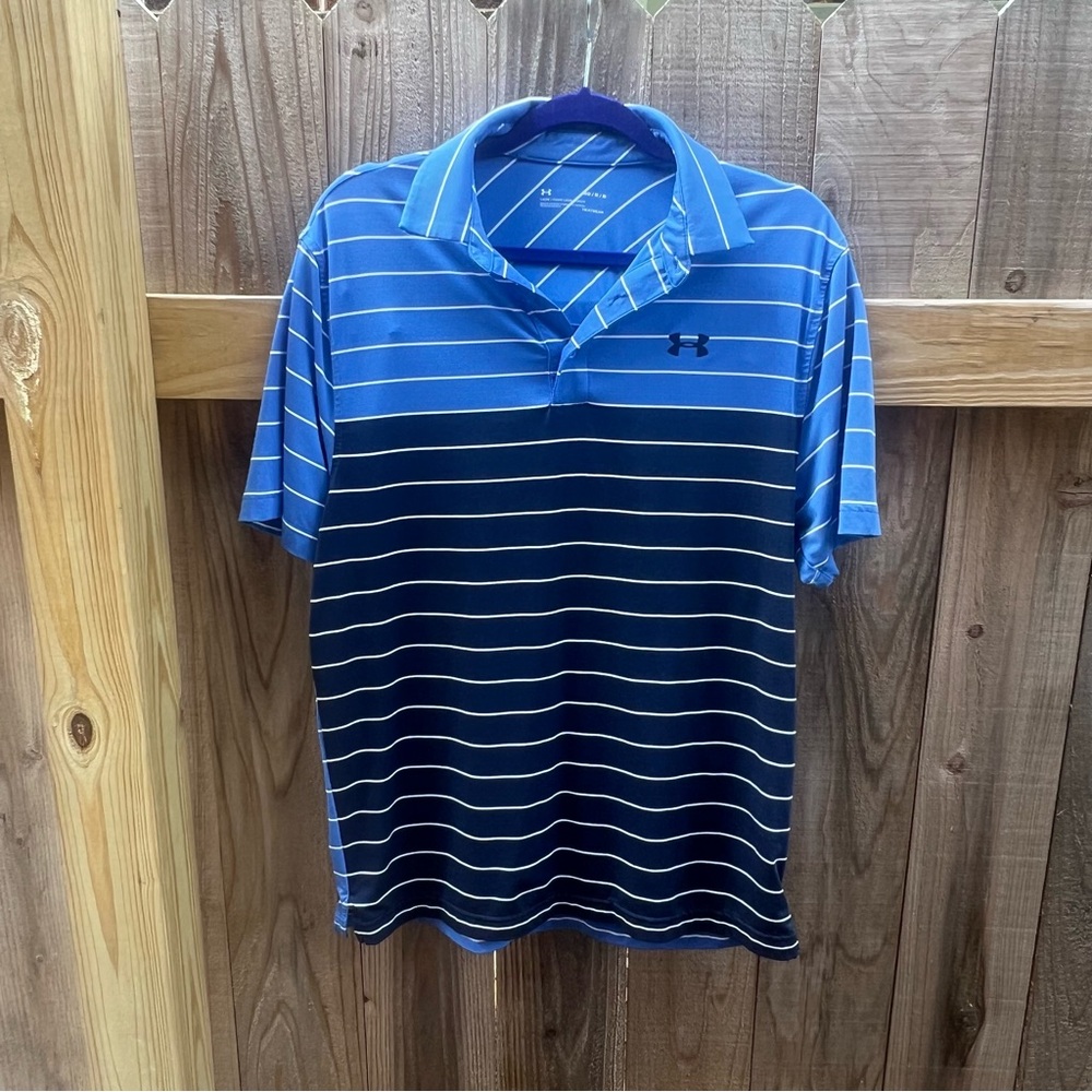 Under Armour HeatGear Striped Golf Polo - Men’s Medium